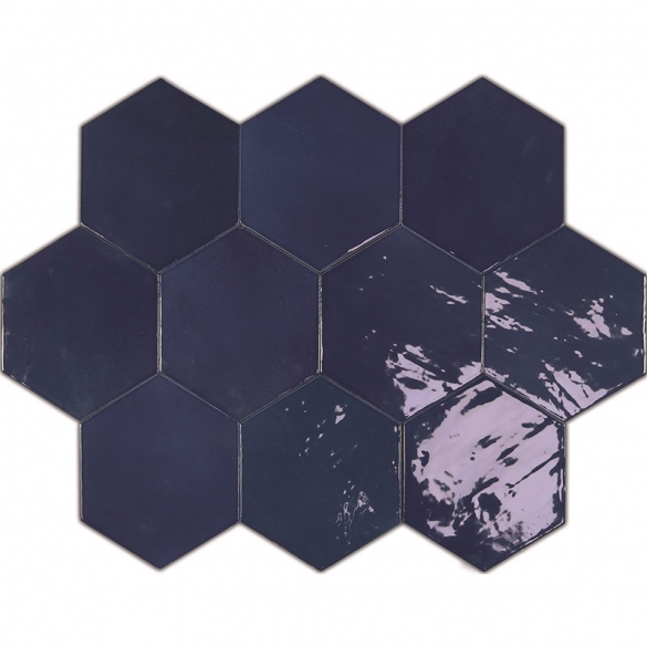Hexagon tegels blauw - Zellige Hexa Cobalt - Glossy