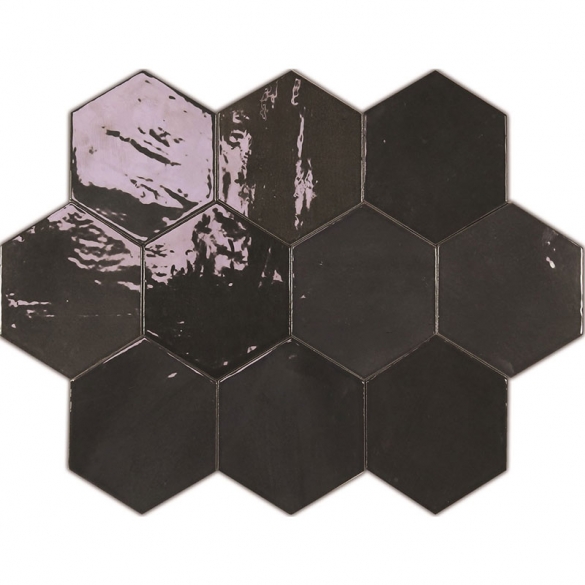 Hexagon tegels zwart - Zellige Hexa Graphite - Glossy