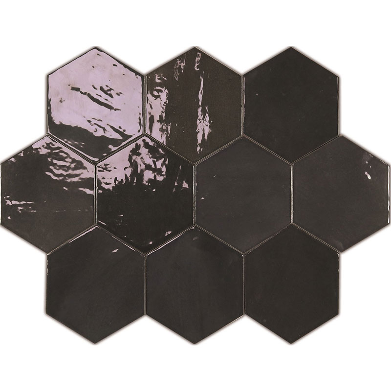 Tegels 10x10 - Zellige Hexa Graphite - Glossy