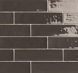 Wandtegels 7,5x30 - Zellige Black - Glossy