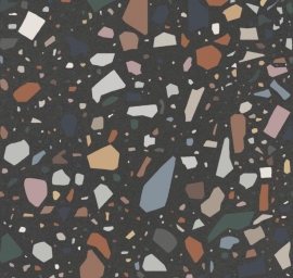 Zwarte vloertegels - Confetti Nero Multicolor