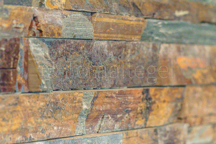 Natuursteen strips - Rusty Slate Stone Panels Flat Face