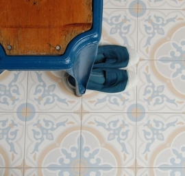 Patchwork tegels - La Madeleine Geatine Bleu - Mat