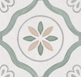 Witte wandtegels - Sirocco Green Petals