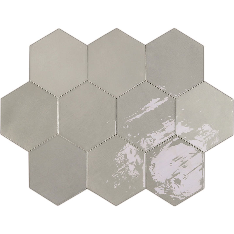 Tegels 10x10 - Zellige Hexa Grey - Glossy