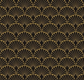 Zwarte vloertegels - Art Deco Black Manhattan - Mat