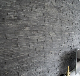 Natuursteen wandtegels - Black Slate Stone Panels - Split Face