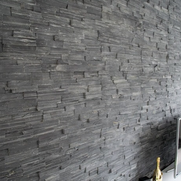 Natuursteen strips - Black Slate Stone Panels - Split Face