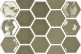 Hexagon tegels groen - Memories Kisses Victorian Green - Glossy