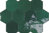 Tegels 10x10 - Zellige Hexa Emerald - Glossy