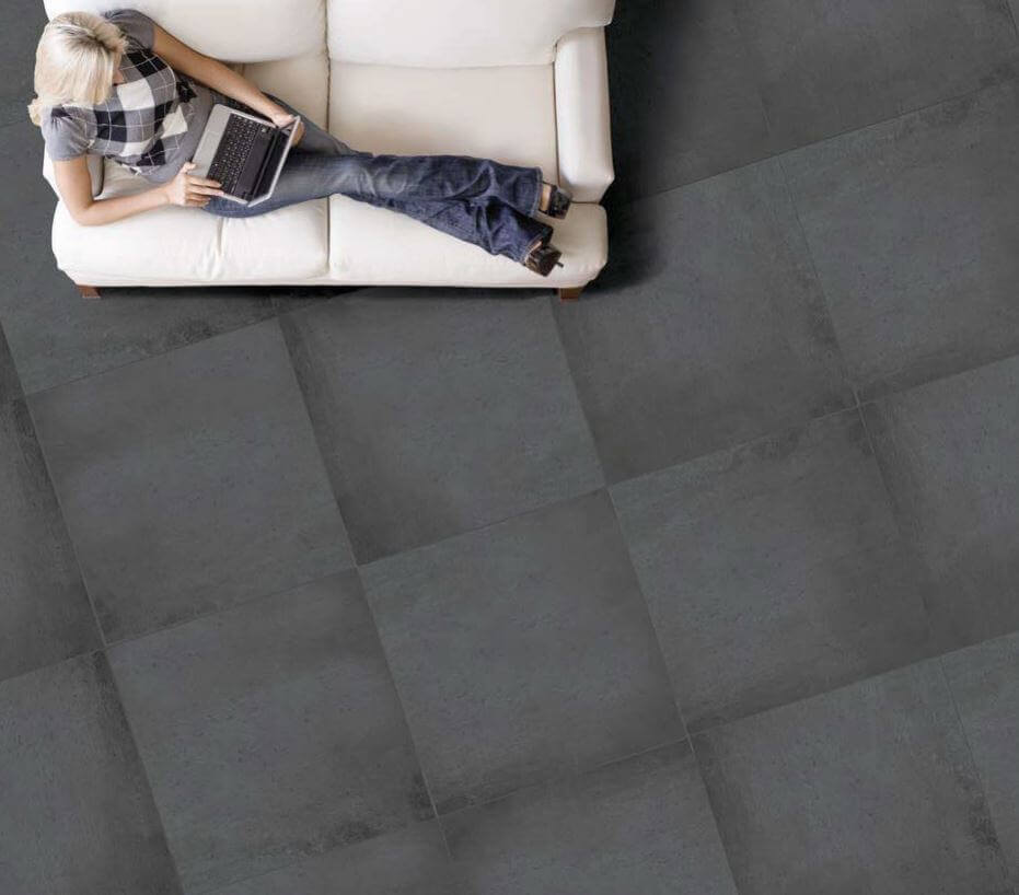 Vloertegels betonlook 100x100 cm - Newton Dark